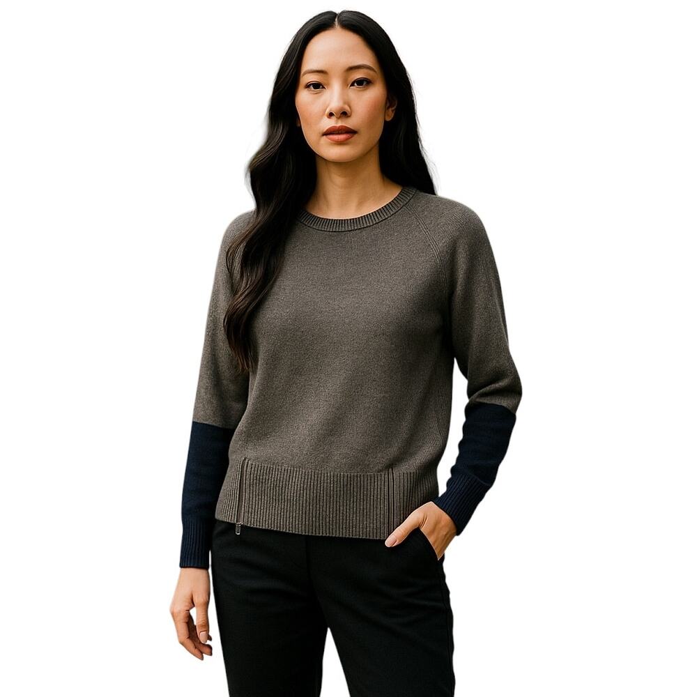Eileen Fisher Yak & Merino Wool Long Sleeve Sweater Brown Size XS